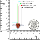 Teardrop Pear Halo Engagement Ring Simulated Cubic Zirconia 925 Sterling Silver