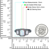 Emerald Cut Halo Engagement Ring Simulated Cubic Zirconia 925 Sterling Silver
