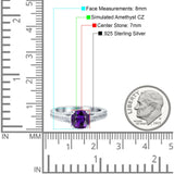 Cushion Cut Art Deco Engagement Ring Simulated Cubic Zirconia 925 Sterling Silver
