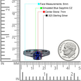 Cushion Cut Art Deco Engagement Ring Simulated Cubic Zirconia 925 Sterling Silver