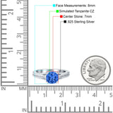 Cushion Cut Art Deco Engagement Ring Simulated Cubic Zirconia 925 Sterling Silver