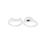Two Piece Ring Band Round Simulated Cubic Zirconia 925 Sterling Silver
