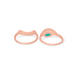 Two Piece Ring Band Round Simulated Cubic Zirconia 925 Sterling Silver