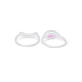 Two Piece Ring Band Round Simulated Cubic Zirconia 925 Sterling Silver
