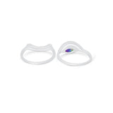 Two Piece Ring Band Round Simulated Cubic Zirconia 925 Sterling Silver