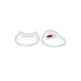 Two Piece Ring Band Round Simulated Cubic Zirconia 925 Sterling Silver