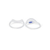 Two Piece Ring Band Round Simulated Cubic Zirconia 925 Sterling Silver