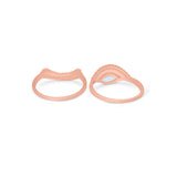 Two Piece Ring Band Round Simulated Cubic Zirconia 925 Sterling Silver