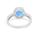 Oval Wedding Engagement Ring Round Cubic Zirconia Accent 925 Sterling Silver