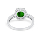 Oval Wedding Engagement Ring Round Cubic Zirconia Accent 925 Sterling Silver