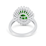 Oval Vintage Art Deco Wedding Ring Round Cubic Zirconia 925 Sterling Silver