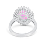 Oval Vintage Art Deco Wedding Ring Round Cubic Zirconia 925 Sterling Silver