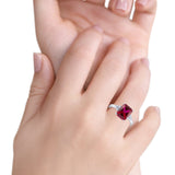 Art Deco Wedding Ring Round Simulated Cubic Zirconia 925 Sterling Silver