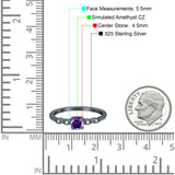 Petite Dainty Wedding Ring Simulated Round Cubic Zirconia 925 Sterling Silver