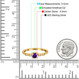 Petite Dainty Wedding Ring Simulated Round Cubic Zirconia 925 Sterling Silver
