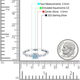 Petite Dainty Wedding Ring Simulated Round Cubic Zirconia 925 Sterling Silver