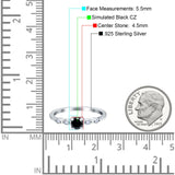 Petite Dainty Wedding Ring Simulated Round Cubic Zirconia 925 Sterling Silver