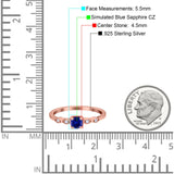 Petite Dainty Wedding Ring Simulated Round Cubic Zirconia 925 Sterling Silver