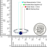 Petite Dainty Wedding Ring Simulated Round Cubic Zirconia 925 Sterling Silver