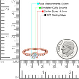 Petite Dainty Wedding Ring Simulated Round Cubic Zirconia 925 Sterling Silver