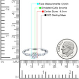Petite Dainty Wedding Ring Simulated Round Cubic Zirconia 925 Sterling Silver