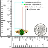 Oval Engagement Ring Halo Simulated Cubic Zirconia 925 Sterling Silver