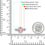 Oval Engagement Ring Halo Simulated Cubic Zirconia 925 Sterling Silver