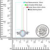 Oval Engagement Ring Halo Simulated Cubic Zirconia 925 Sterling Silver