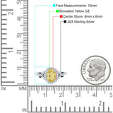 Oval Engagement Ring Halo Simulated Cubic Zirconia 925 Sterling Silver