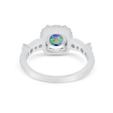 Vintage Art Deco Wedding Engagement Ring Round Cubic Zirconia 925 Sterling Silve