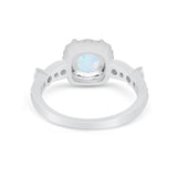 Vintage Art Deco Wedding Engagement Ring Round Cubic Zirconia 925 Sterling Silve