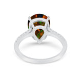 Teardrop Wedding Engagement Ring Pear Round Cubic Zirconia 925 Sterling Silver