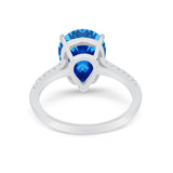 Teardrop Wedding Engagement Ring Pear Round Cubic Zirconia 925 Sterling Silver
