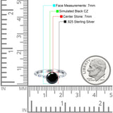 Solitaire Accent Wedding Ring Round Simulated Cubic Zirconia 925 Sterling Silver