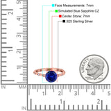 Solitaire Accent Wedding Ring Round Simulated Cubic Zirconia 925 Sterling Silver