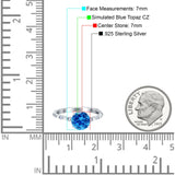 Solitaire Accent Wedding Ring Round Simulated Cubic Zirconia 925 Sterling Silver