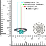 Solitaire Accent Wedding Ring Round Simulated Cubic Zirconia 925 Sterling Silver