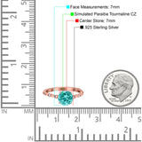 Solitaire Accent Wedding Ring Round Simulated Cubic Zirconia 925 Sterling Silver