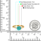 Solitaire Accent Wedding Ring Round Simulated Cubic Zirconia 925 Sterling Silver