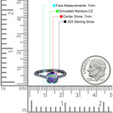 Solitaire Accent Wedding Ring Round Simulated Cubic Zirconia 925 Sterling Silver