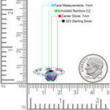 Solitaire Accent Wedding Ring Round Simulated Cubic Zirconia 925 Sterling Silver