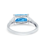 Sideways Fashion Ring Dainty Simulated Cubic Zirconia 925 Sterling Silver