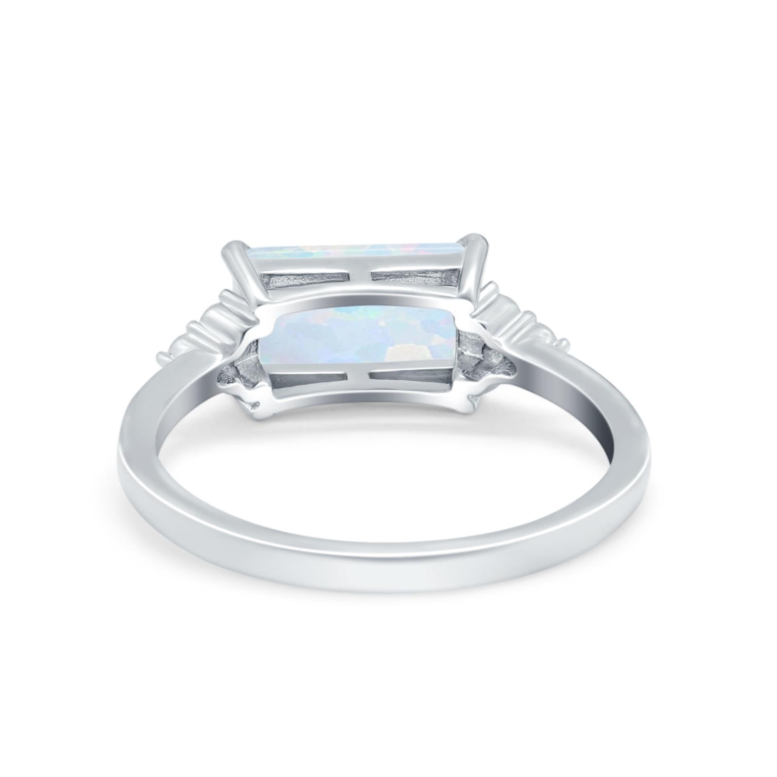 Sideways Fashion Ring Dainty Simulated Cubic Zirconia 925 Sterling Silver