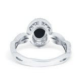 Halo Infinity Shank Engagement Ring Simulated Cubic Zirconia 925 Sterling Silver