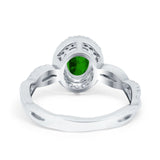 Halo Infinity Shank Engagement Ring Simulated Cubic Zirconia 925 Sterling Silver
