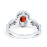 Halo Infinity Shank Engagement Ring Simulated Cubic Zirconia 925 Sterling Silver