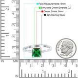 Solitaire Accent Twisted Fashion Ring Princess Cut Simulated Cubic Zirconia 925 Sterling Silver