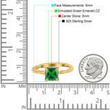 Solitaire Accent Twisted Fashion Ring Princess Cut Simulated Cubic Zirconia 925 Sterling Silver