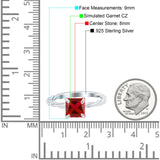 Solitaire Accent Twisted Fashion Ring Princess Cut Simulated Cubic Zirconia 925 Sterling Silver