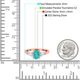 Art Deco Oval Wedding Bridal Ring Pear Simulated Cubic Zirconia 925 Sterling Silver